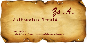 Zsifkovics Arnold névjegykártya