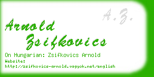 arnold zsifkovics business card